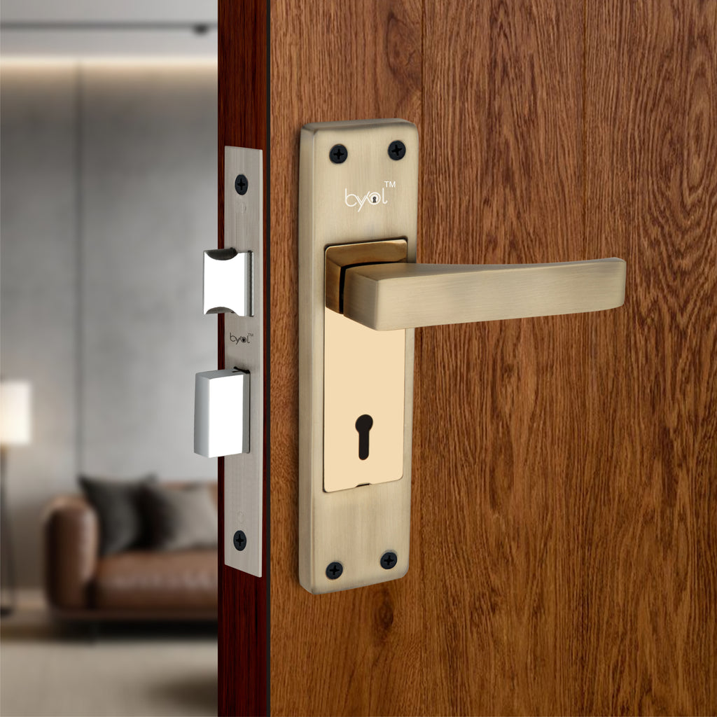 Mortise Lock - Iron Matte Gold Heavy Duty | BYOL™ Door Handle Set
