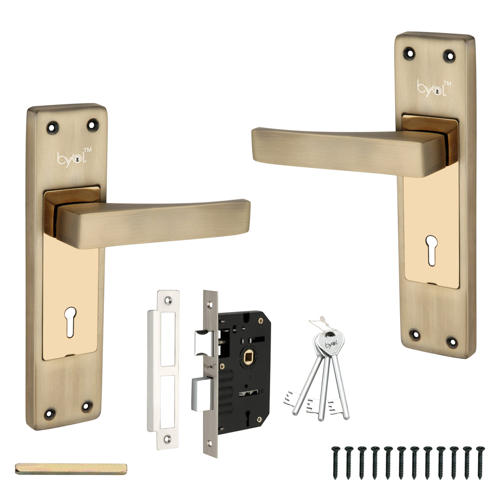 Mortise Lock - Iron Matte Gold Heavy Duty | BYOL™ Door Handle Set